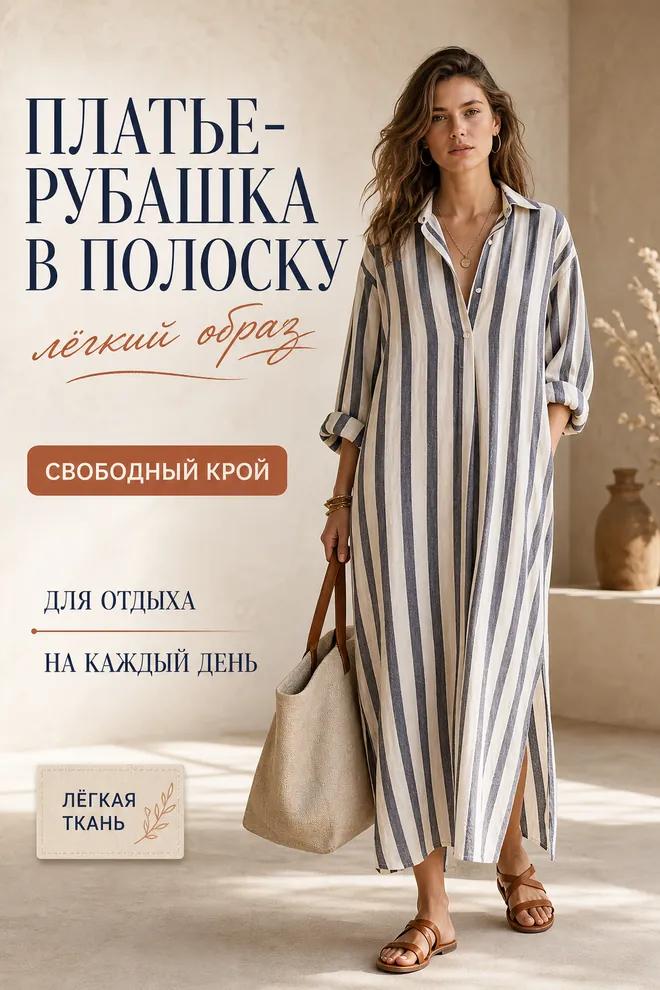 Платье летнее свободного кроя миди